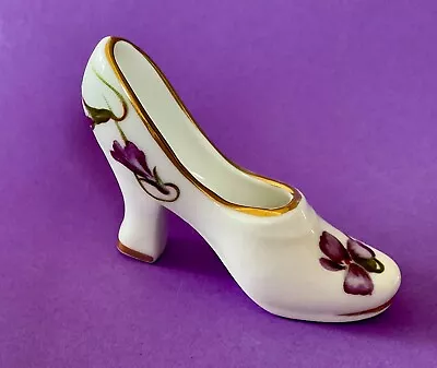 Buy Vintage Hammersley Victorian Violets Miniature Bone China Slipper Vgc  • 6£