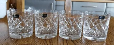Buy 4 X Tudor Crystal BRANDON Whiskey Whisky Glass  Tumbler  19.1cms (3-1/2″) Tall  • 49.99£