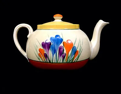 Buy Clarice Cliff Crocus Globe Shaped Teapot / Tea Pot C.1931 / Art Deco Pottery • 325£