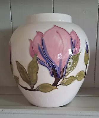 Buy Moorcroft 'Hibiscus' Cream Pink Ginger Jar Large 18cm Tall Signed Very Pretty  • 75£
