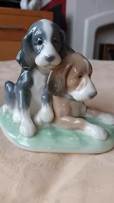 Buy NAO By Lladro Porcelain Figurine Of 2 Puppy Dogs. Excellent Condition • 13£
