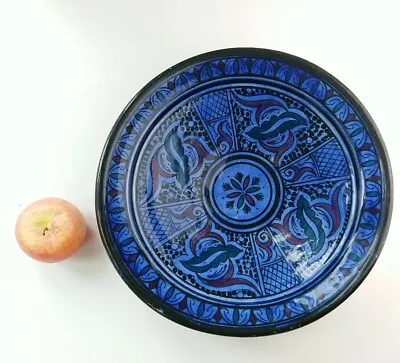 Buy Iznik Pottery Middle Eastern Blue Purple Large Shallow Bowl 35cm Wide 7cm Tall  • 57.87£