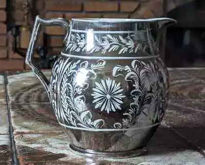 Buy Georgian C1810 Silver Lustre Staffordshire Pearlware Antique Pottery Ceramic Jug • 195£
