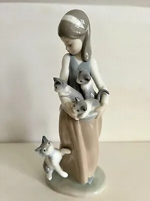 Buy Lladro Girl With Kittens 1309 “Don’t Forget Me” VGC! • 78£