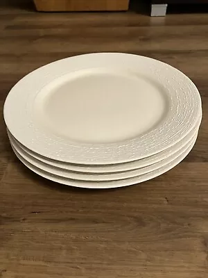 Buy Aynsley England LUMI WHITE Stoneware Dinner Plates - Set Of 4 • 57.80£