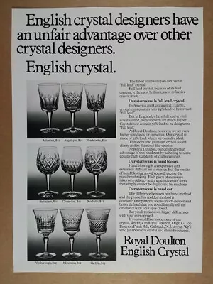 Buy 1972 Royal Doulton English Crystal Stemware 9 Patterns Vintage Print Ad • 9.62£