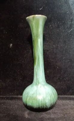 Buy Blue Mountain Pottery Slate Bud Vase BMP Canada Green Aqua Drip 11 H Vintage 70s • 21.61£