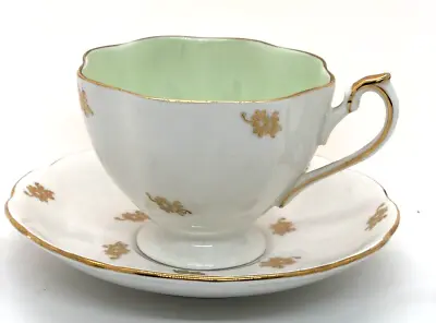 Buy Vtg Queen Anne Bone China England Tea Cup Saucer #5365 Scattered Gold Flowers • 21.29£