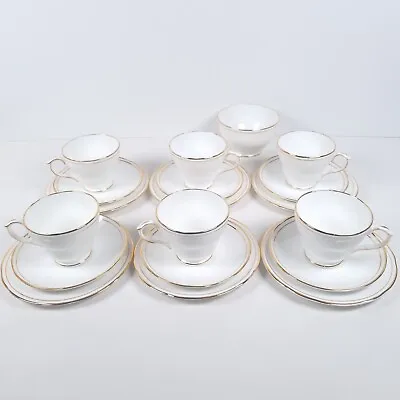 Buy Duchess Ascot Tea Trios Cups, Saucers, Side Plates & Sugar Bowl Vintage Set Of 6 • 34.99£