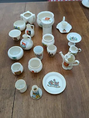 Buy Collection Of 20 Vintage  W.H.Goss Crested Ware China Various Pieces • 25£