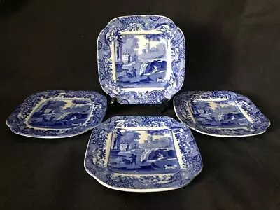 Buy Good Set Of 4 Vintage Copeland Spode Italian Blue & White Plates. • 10.49£