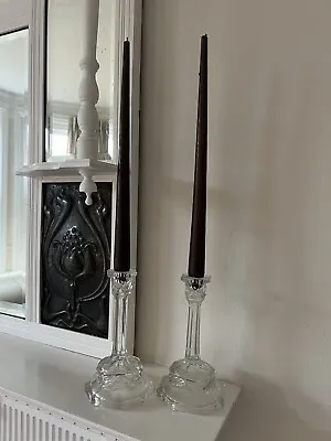 Buy Pair Of Beautiful Vintage Cut Glass Candlesticks • 12£