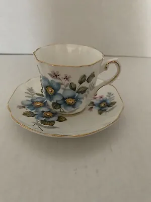 Buy Vintage Royal Grafton White Fine Bone China  Tea Cup And Saucer Set Blue Floral • 29.39£