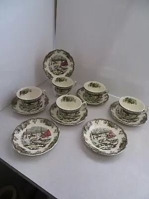 Buy Johnson Bros The Friendly Village Cups And Saucers.  The Ice House  • 35£