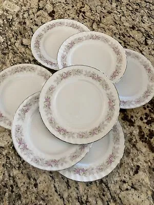 Buy Teahouse Rose Dansico 7 Bread And Butter Plates 6 3/8   Fine China • 14.21£