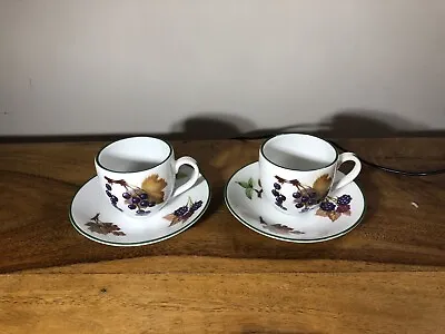 Buy Vintage 1986 Royal Worcestershire Evesham Vale 2 X Espresso Cups And Saucers • 1.99£