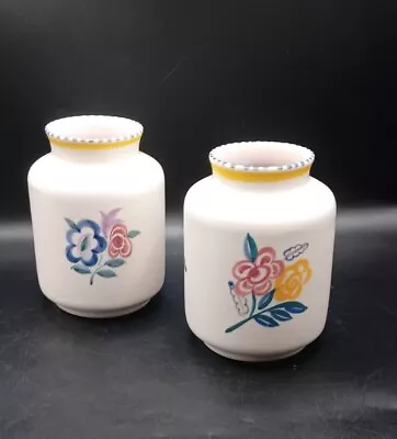 Buy Vintage Duo Poole Pottery Vases Handpainted Beautiful 10 Cms • 19.95£