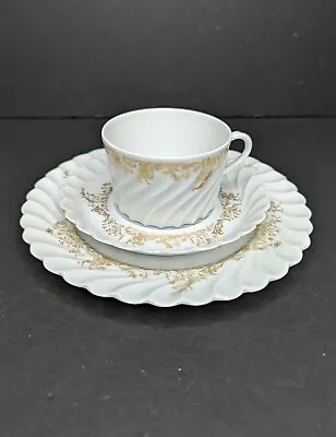 Buy Flat Cup & Saucer & Salad Plate Haviland China Limoges Ladore Pattern Gold  • 26.98£