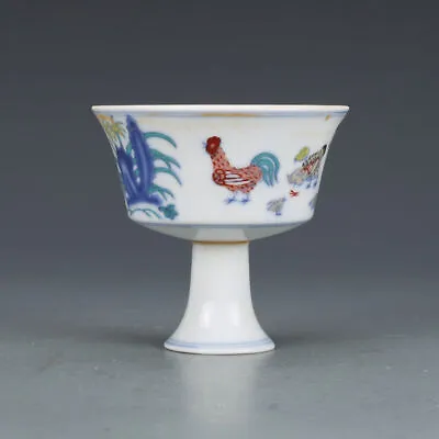 Buy China Jingdezhen Porcelain Doucai Chicken Bowl Goblet Cup Ming Dynasty Chenghua • 21.60£