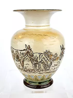 Buy A Gorgeous Doulton Lambeth Vase W/ Donkeys By Hannah Barlow. • 495£