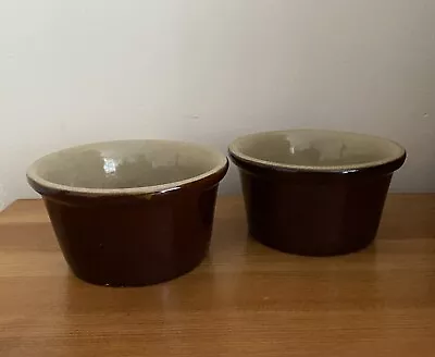 Buy Vintage Moira Pottery Stoneware Dishes Bowls X 2 Round Deep 5 Inch Diameter • 14.50£
