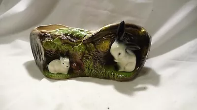 Buy Withernsea/eastgate Pottery Fauna Rabbit/bunny With Tree Trunk Ornament Or Vase • 24.99£