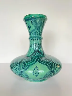 Buy Islamic Pottery Vase Circa. 19th Century, Signed, Persian, Turquoise Green • 987.87£