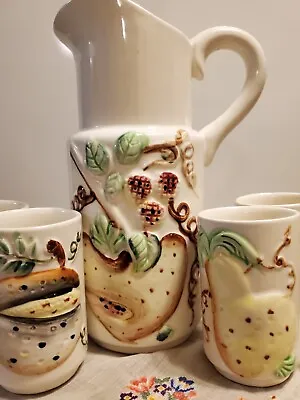 Buy Japan 5pc Cottagecore Majolica Pitcher/cups • 33.70£