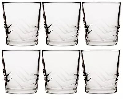 Buy CoK Swirl Pattern Glass Large Tumbler Set Stackable Juice Water Glasses Set 6 • 12.99£