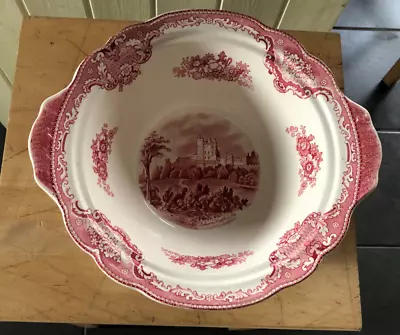 Buy Vintage JOHNSON BROS Old Britain Castles Serving Bowl - Pink • 14£
