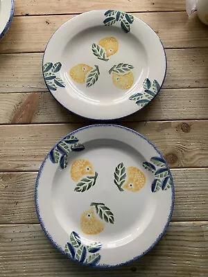 Buy 2 Poole Pottery Hand Painted Plates Dorset Fruit 1990 Alan Clarke Oranges • 23.99£