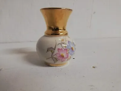 Buy Prinknash Pottery Cream & Gold Wild Rose Vase  • 9.99£