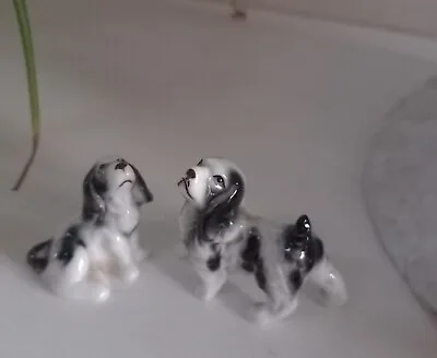 Buy VTG Set Of 2 Miniature Bone China English Springer Spaniel Dogs Puppy Figurines • 3.99£