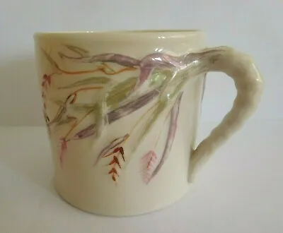 Buy Antique Belleek Parian Porcelain Mug Or Coffee Can Coloured Grasses  • 50£