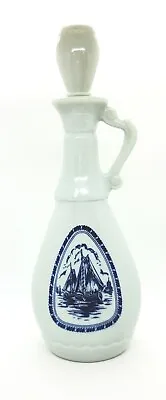 Buy Vintage Milk Glass Decanter With Stopper Liquor Barware Delft Blue Style  • 21.20£