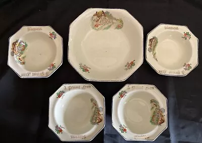 Buy Empire Ware Pottery - A Present From Skegness- Vintage -serving Dish & 4 Bowls • 2£