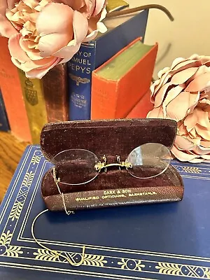 Buy Vintage Empire Fits U Pince Nez Rimless Spectacles Glasses With Original Case • 30£