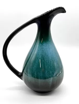 Buy Vintage Blue Mountain Pottery Ewer Vase Pitcher 10” Blue Green Drip Glaze • 31.65£