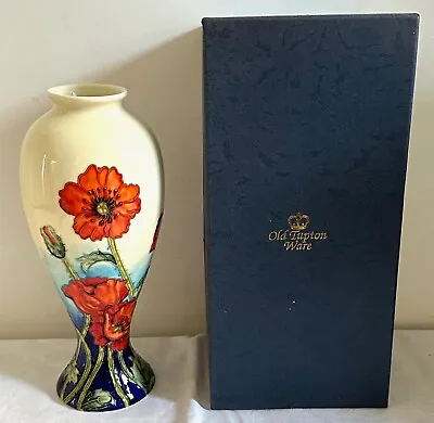 Buy Beautiful Old Tupton Ware Red Poppy Vase 27cm Tall Made In England Original Box • 29.99£