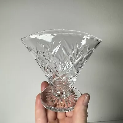 Buy Stuart Crystal Cut Glass Fan Shaped Vase 4 1/4 Inches Tall ~ Signed Stuart • 13£