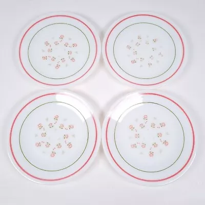 Buy Pyrex Pink Ditsy Side Plates 16cm Pink Green Vintage Milk Glass England Set Of 4 • 19£