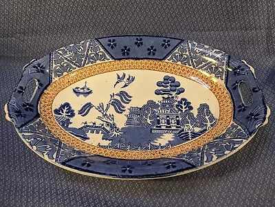 Buy Vintage Alfred Meakin  Manchu  Handled Oval Serving Dish - 34 X 25 X 5 Cm - VGC • 21£