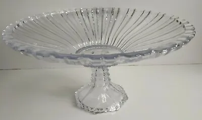 Buy Soga Large Vintage Retro Japanese Pedestal Cut Glass Food Serving Bowl Plate • 19.99£