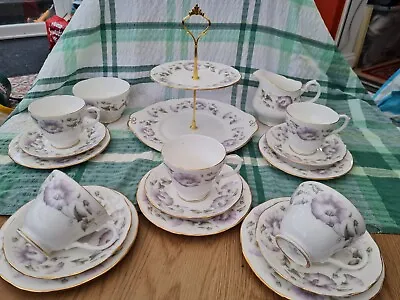 Buy Vintage Duchess Bone China Morning Glory Teacups Trios Tea Set With Cake Stand • 34.99£