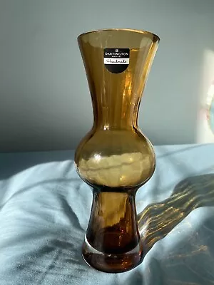 Buy Dartington Unique Shape Large Amber Glass Vase • 23.99£