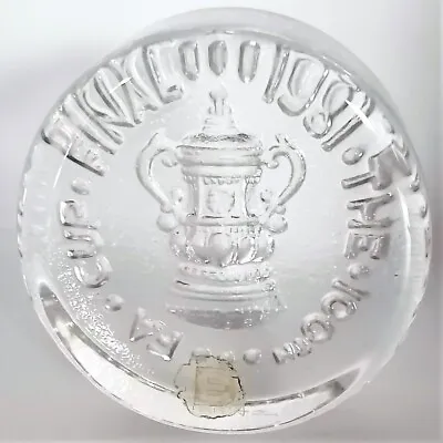 Buy Dartington Glass Crystal Paperweight 100th FA Cup 1981 Football Birthday Gift • 16.95£