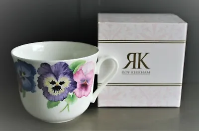 Buy Boxed Roy Kirkham Large Breakfast Cup 'Pansy'  Fine Bone China NEW • 10£