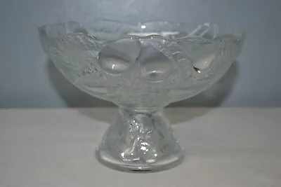 Buy Vintage Pressed Glass Pedestal Bowl Embossed Pear 7-1/2” • 14.25£