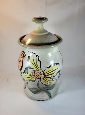 Buy Steve De Perrot Lititz PA Moravian Manor  Redware Pottery Floral Canister 10.5in • 42.85£