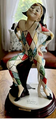Buy Giuseppe Armani Harlequin Figurine X #0490C Statue Capodimonte Joker Porcelain • 110.12£